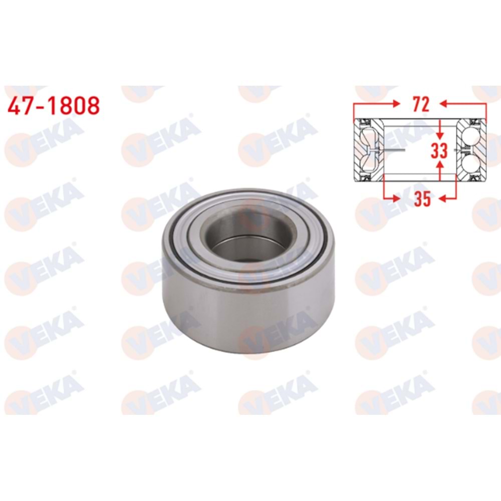 ÖN TEKERLEK RULMANI SOL-SAĞ ABS OKUYUCULU 35X72X33 FIAT LINEA 1.4-1.6 MJT 2007-/ FIORINO 1.4i 2007-/G.PUNTO 1.2 MPI-1.4 MPI 2005-2012/OPEL CORSA D 1.2-1.4 2006-2014/BIPPER 1.4 HDI 2008