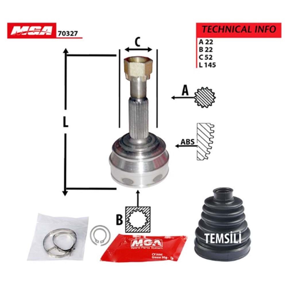AKS KAFASI DIŞ CORSA B ASTRA F 1,4 1,6 8V