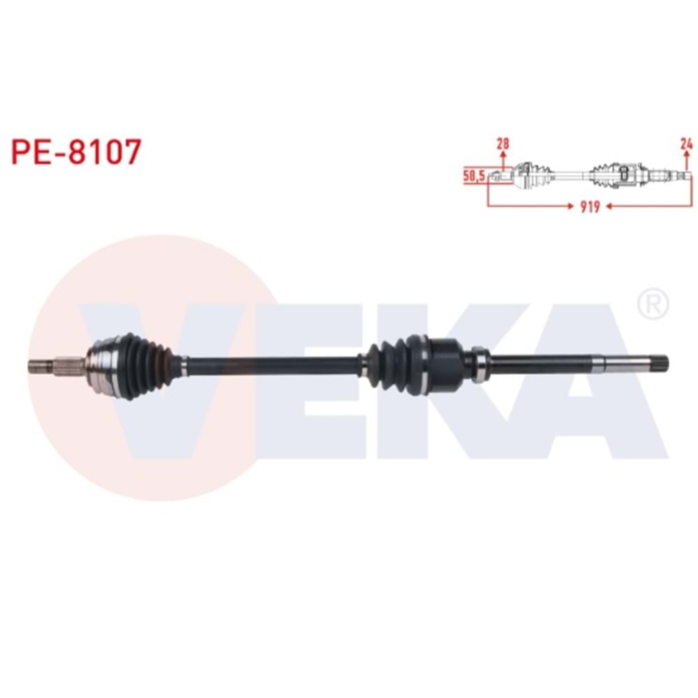 KOMPLE AKS SAĞ ÖN COMBO-E UZUNLUK 919mm PEUGEOT RIFTER 1.5 HDI 2019-/ PARTNER 1.5 HDI 20