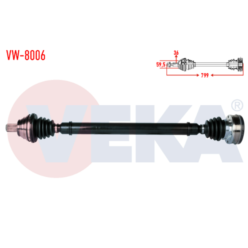 AKS KOMPLE SAĞ GOLF5-A3-JETTA-LEON-ALTEA 1.6 BSE-BGU-BSF 04->