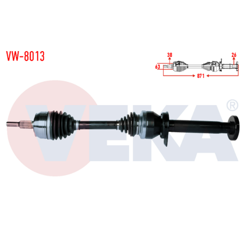 KOMPLE AKS SAĞ ÖN VOLKSWAGEN TRANSPORTER V 2.5 TDİ 2003-2011