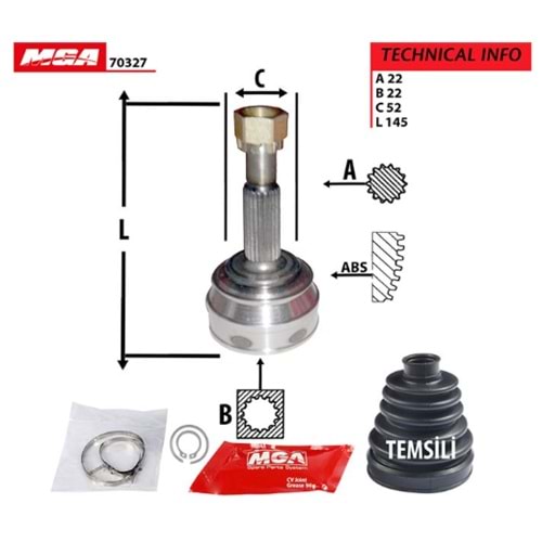 AKS KAFASI DIŞ CORSA B ASTRA F 1,4 1,6 8V