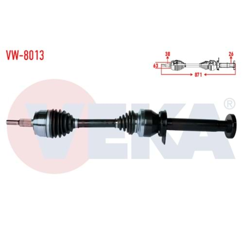 KOMPLE AKS SAĞ ÖN VOLKSWAGEN TRANSPORTER V 2.5 TDİ 2003-2011